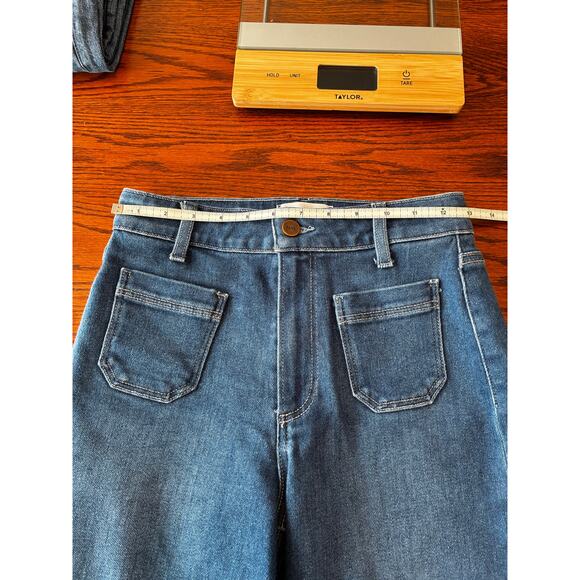 Paige Anessa Jeans High Waist Wide Leg Dark Wash Women's Petite 25 - Picture 7 of 9